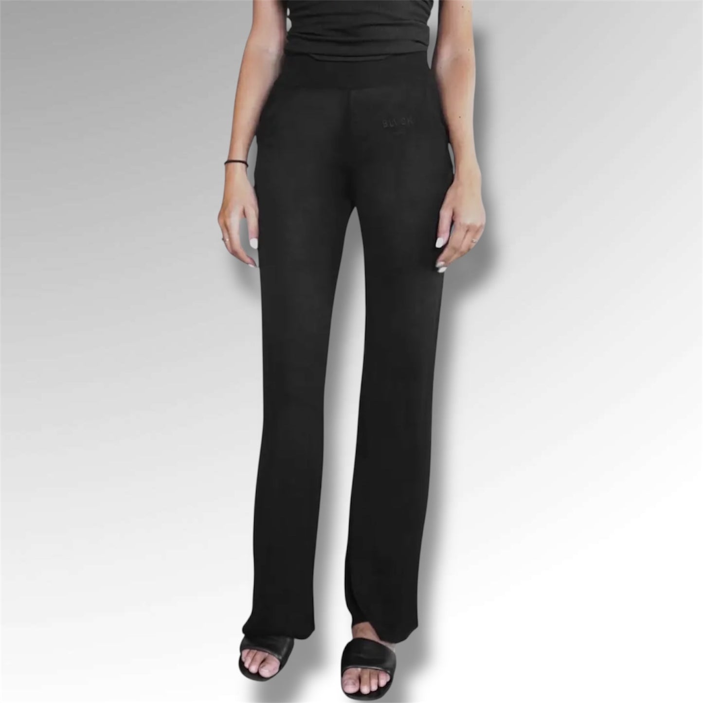 BLACK PARIS Pantalon Large Taille Haute